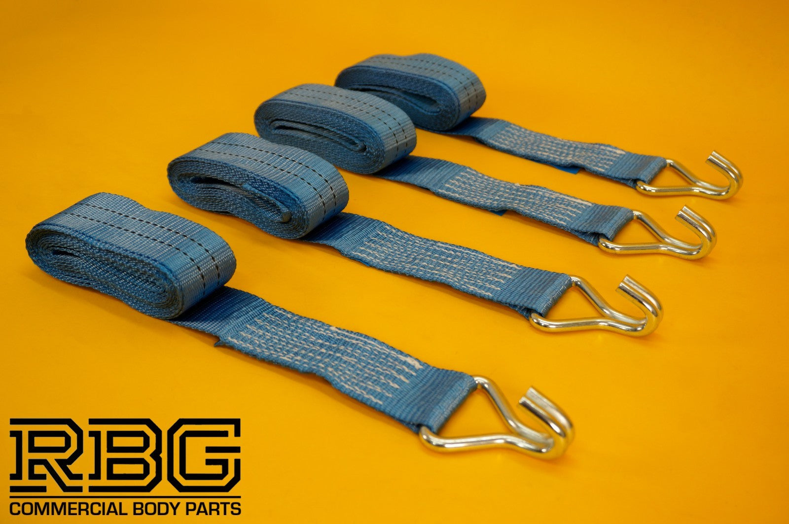 Ratchet Strap Recovery 2Ton Tie Down Alloy Wheel Hi-Vis Blue Lashing SET 4Pcs