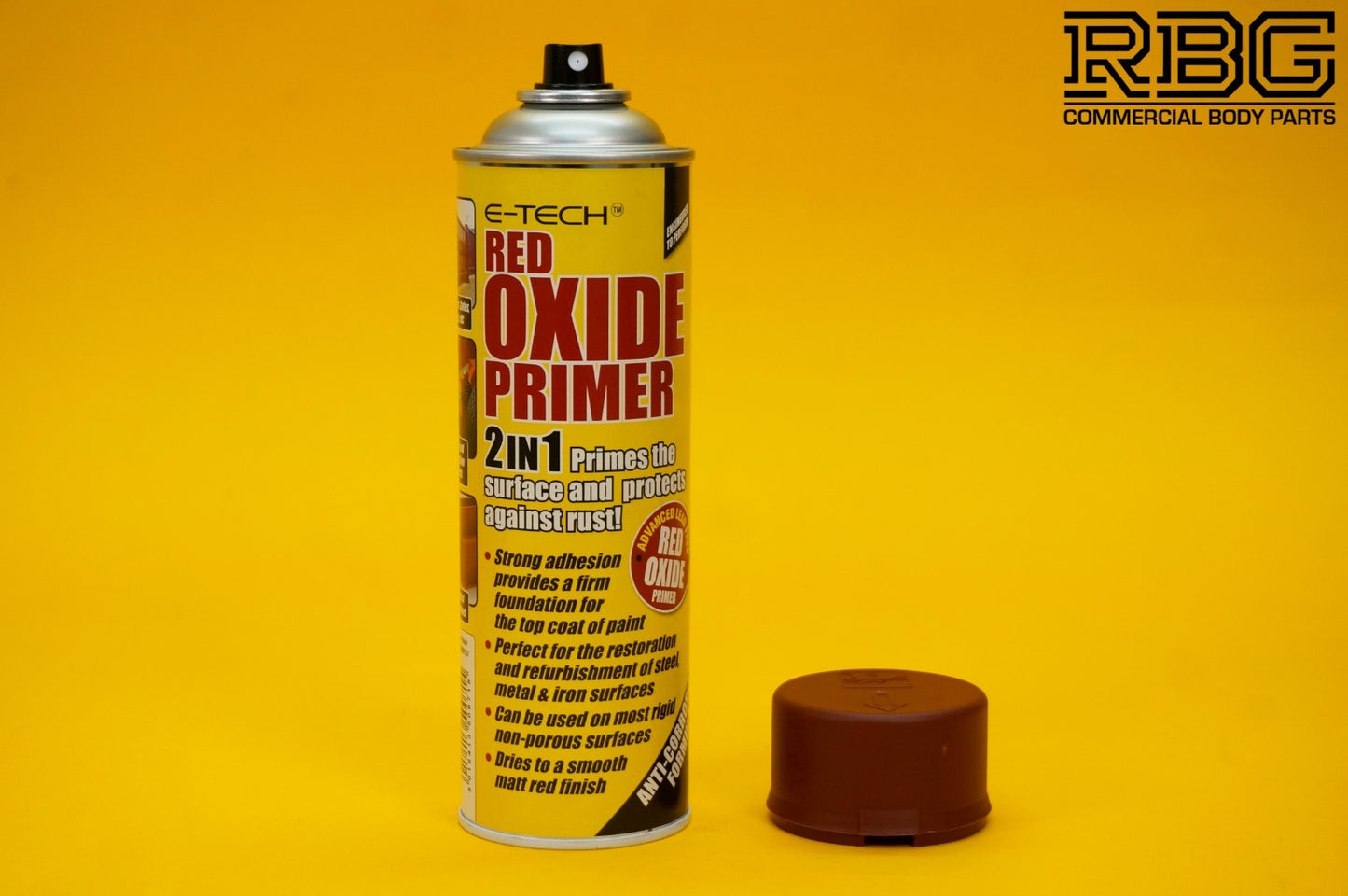 Red Oxide Primer Spray Anti Corrosion Restoring Steel Metal Iron Surfaces E-TECH