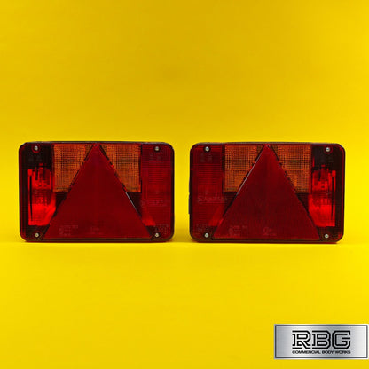 Rear Combination Light LEFT & RIGHT PAIR Radex Lamp for Trailer 6 Function 12V