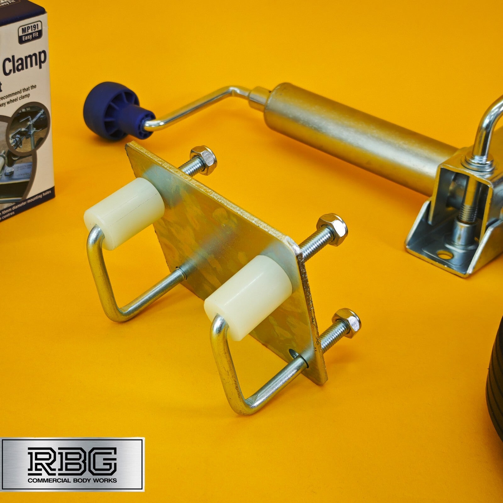 42mm Jockey Wheel + Clamp + Fixing Kit For Trailer / Caravan 100Kg 480-750mm UK
