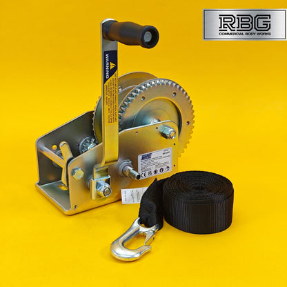3200Lb Hand Winch + Strap & Hook 1454Kg Professional Dual Speed Heavy Duty 7M UK