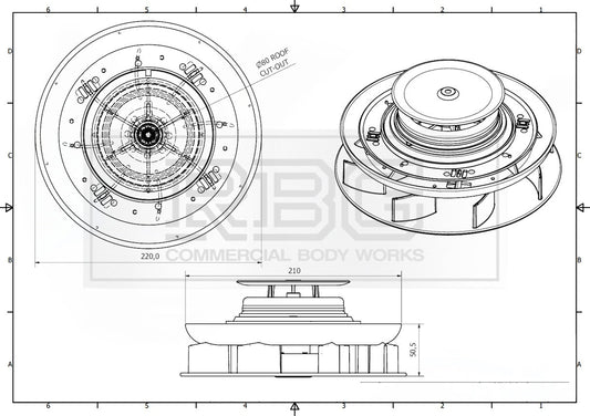 Centaflow™ Wind Driven Vent Black Horsebox Small Low Profile Rotary Van Roof Air