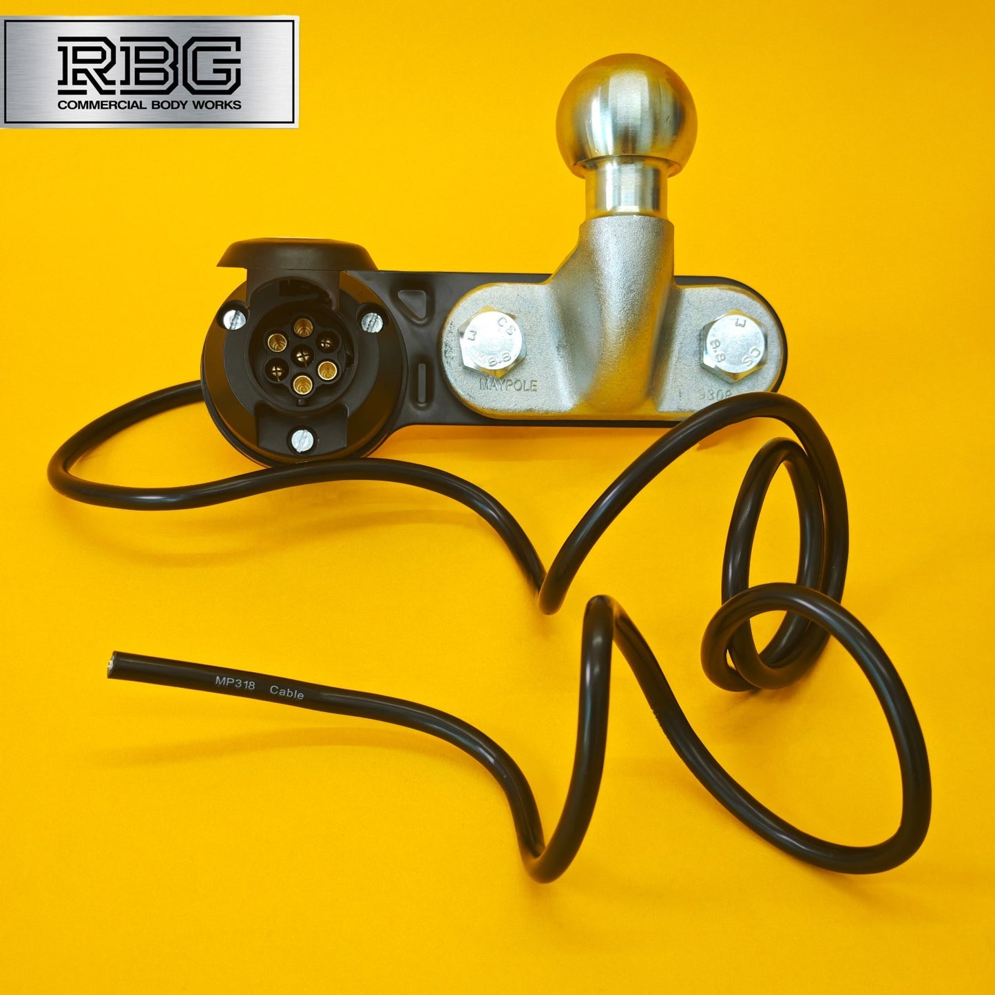 Tow Ball + Socket Assembly 12N 7 Pin 50mm Tow Hitch Silver E Approved Caravan UK
