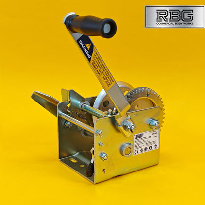 2000Lb Professional Hand Winch 900Kg With Hand Brake Dual Speed Heavy Duty UK