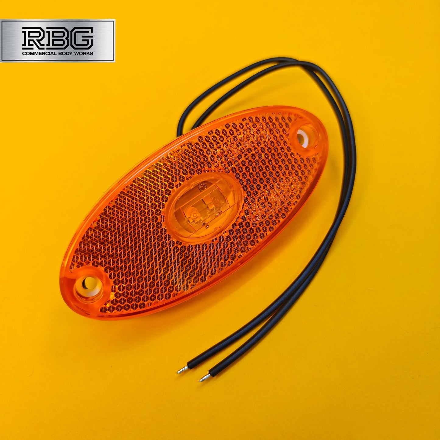Side Marker Light Oval Amber LED Slim Line WAS 12/24V Lamp for Trailer Caravan