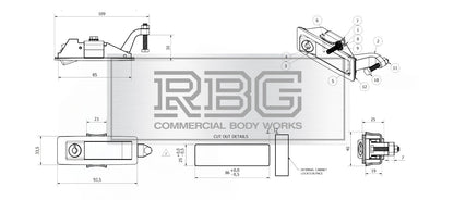 Compression Latch Raised Lock Trigger Black Horsebox, Trailer... Locker Doors