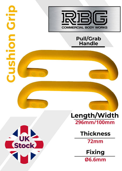 1x Large Steel Core, Soft Grip Grab Pull Handle YELLOW Trucks Trailers Buses...