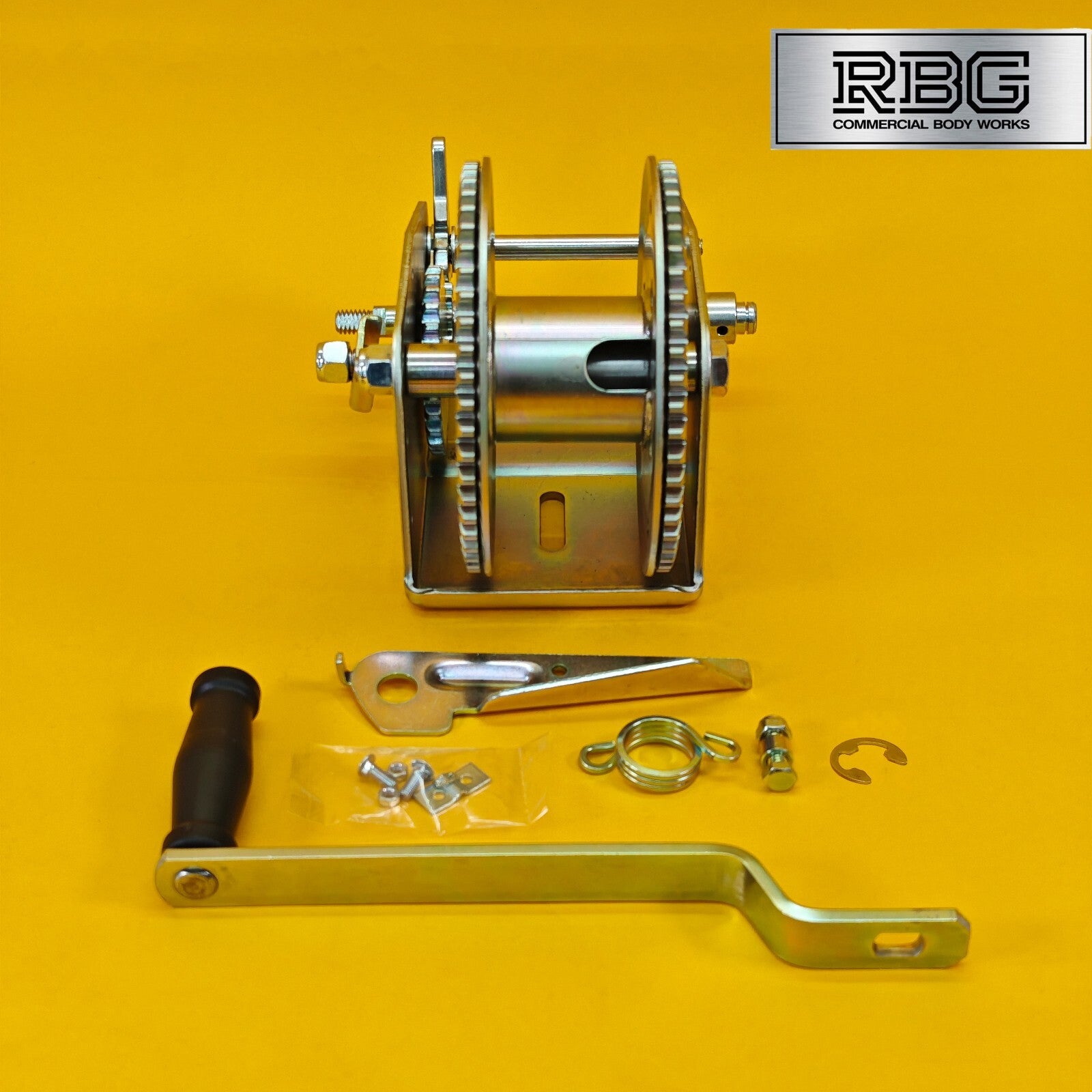 3200Lb Professional Hand Winch 1454Kg With Hand Brake Dual Speed Heavy Duty UK