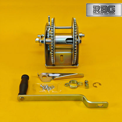 3200Lb Professional Hand Winch 1454Kg With Hand Brake Dual Speed Heavy Duty UK
