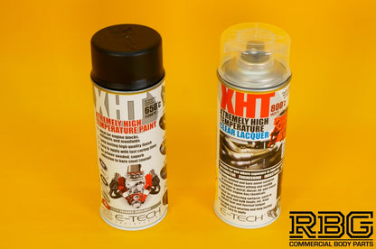 Extremely High Temperature Paint BLACK + CLEAR COAT LACQUER 400ml E-TECH XHT Car
