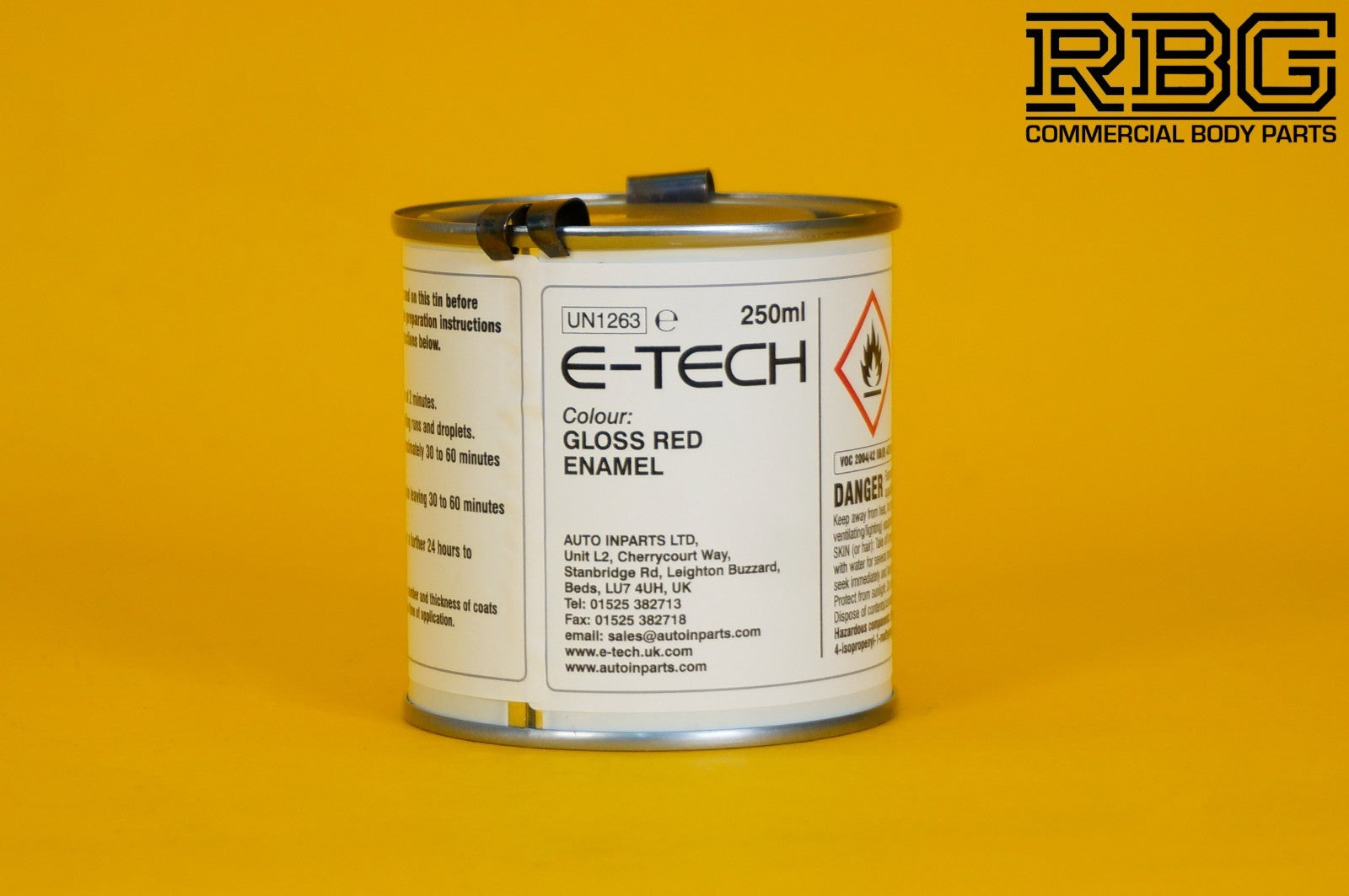 Engine Enamel Paint RED Gloss E-TECH 250ml Heat Resistant Car Vehicle Motorbike