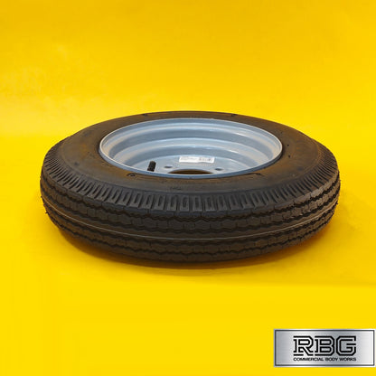 Spare Wheel & Tyre 400x10 for MP6815 Trailer 115mm PCD Silver 10″ Diameter UK