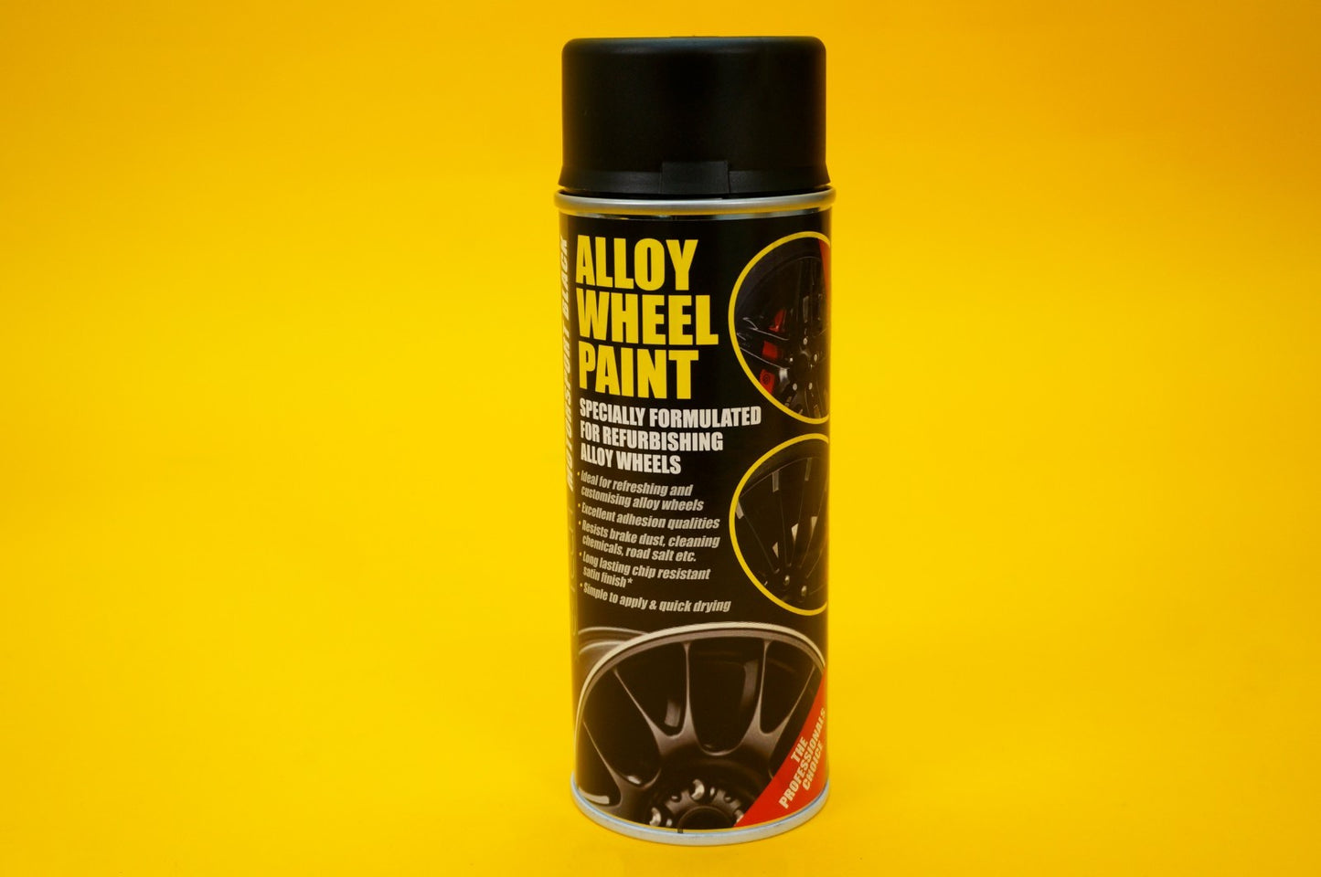 Alloy Wheel Paint MOTORSPORT BLACK 400ml Aerosol Spray Car Refurbishment E-TECH