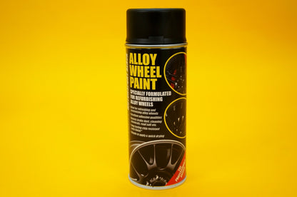 Alloy Wheel Paint MOTORSPORT BLACK 400ml Aerosol Spray Car Refurbishment E-TECH