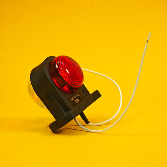 Outline Marker Lamp Red & White Rubber WAS Lighting For Trailer Caravan 12/24V