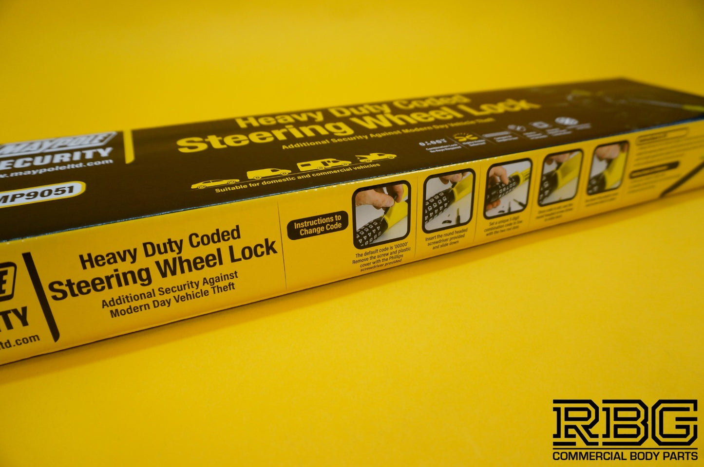 Universal Steering Wheel Lock 5-Digit Combination Heavy Duty Anti Theft Security