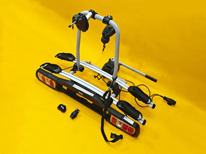 Cycle Carrier 2 Bike Towball Mounted 30kg Car Rear Tow Bar Ball Tilting Rack UK