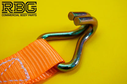Ratchet Tie Down Strap 800kg 5m High-Vis Orange 25mm Recovery Lashing Cargo