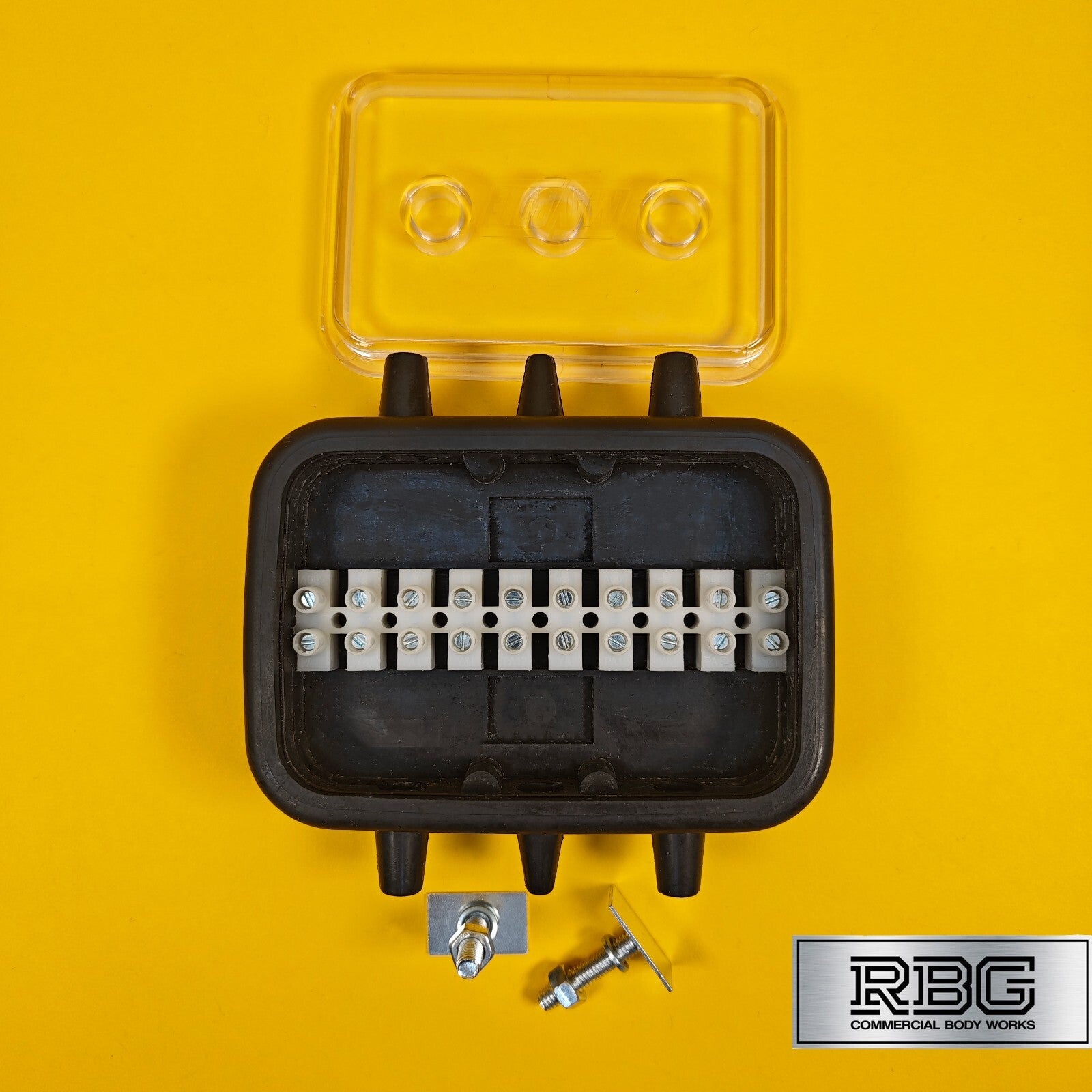 10 Way Junction Box Rubber Waterproof Block for Towing Trailer Caravan 12V & 24V