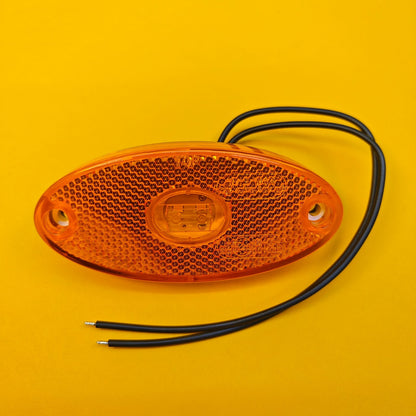 Side Marker Light Oval Amber LED Slim Line WAS 12/24V Lamp for Trailer Caravan