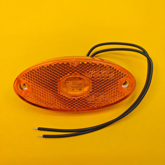 Side Marker Light Oval Amber LED Slim Line WAS 12/24V Lamp for Trailer Caravan