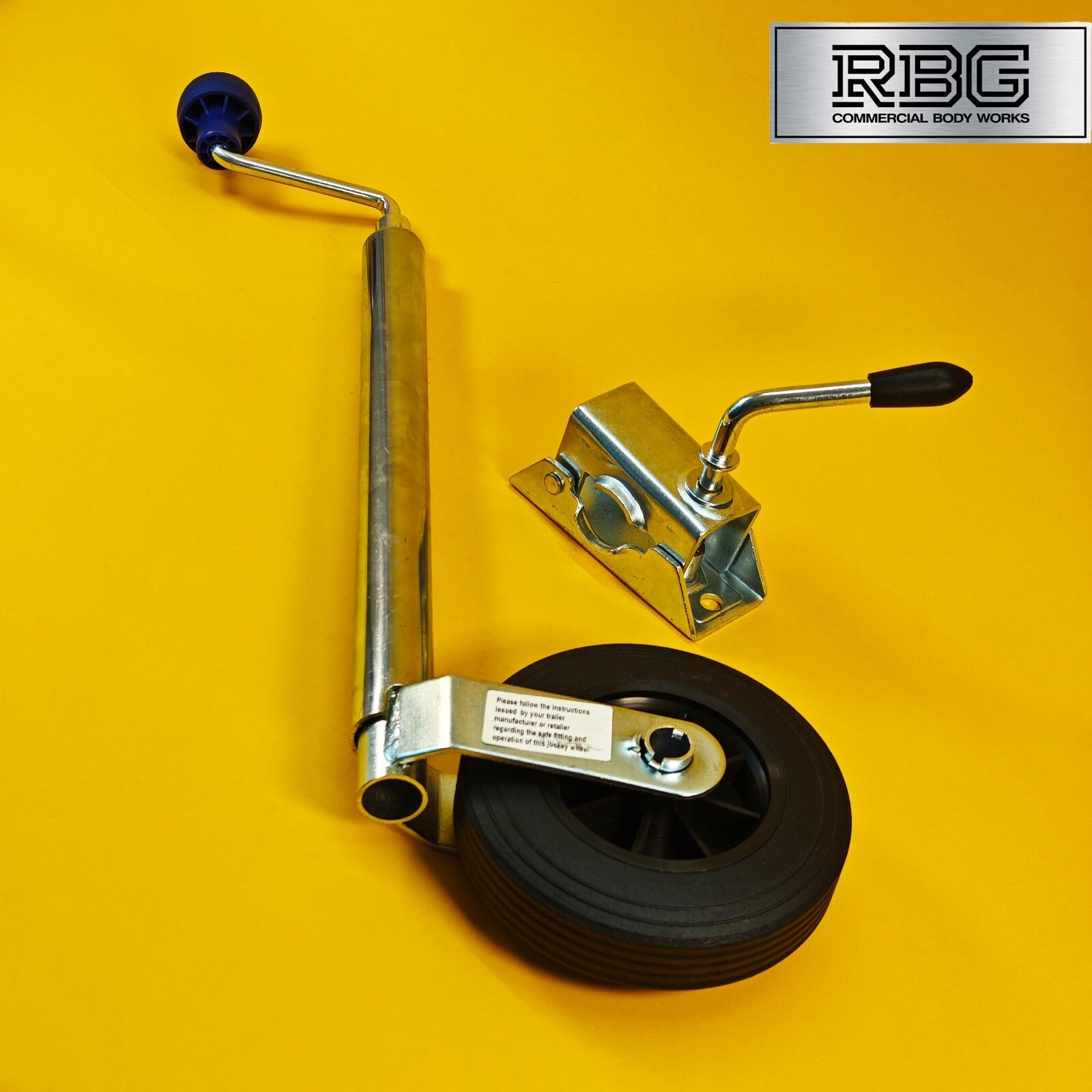 34mm Jockey Wheel + Clamp For Trailer / Caravan 75Kg Standard Duty 560mm-810mm