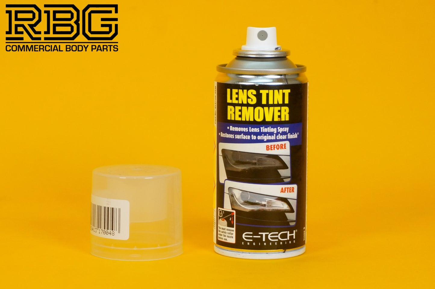 Lens Tint Remover Spray E-TECH 150ml Headlight Lens Glass Plastic Car Motorbike