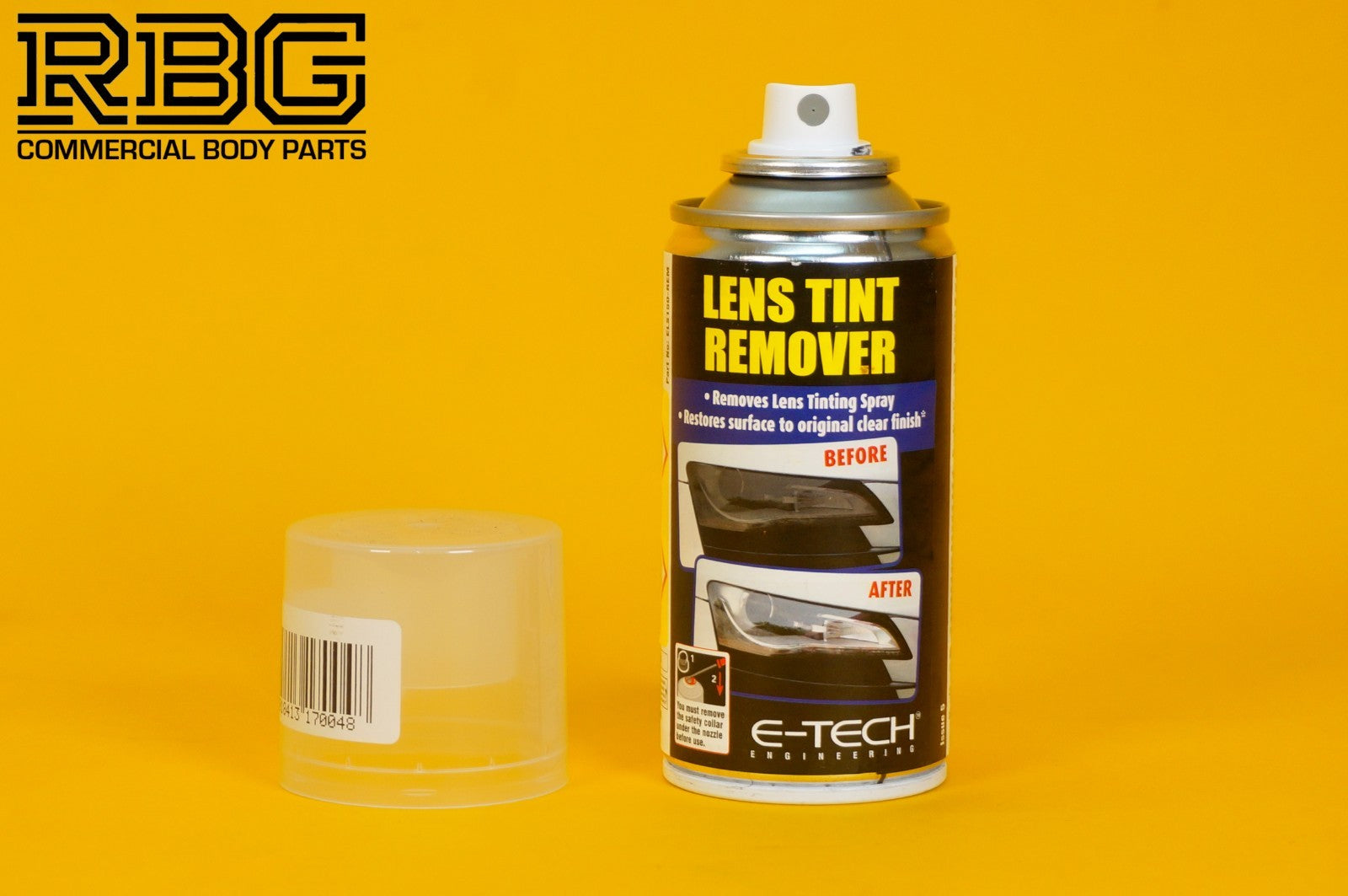 Lens Tint Remover Spray E-TECH 150ml Headlight Lens Glass Plastic Car Motorbike