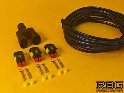 3 Way SuperSeal Splitter + 3Pc Connector Kit 2 Pin + 5m Cable SET Male Y Piece