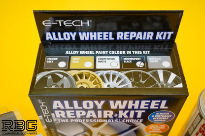 Alloy Wheel Refurbishment Repair Kit BLACK Wheel Spray Paint + Lacquer E-TECH