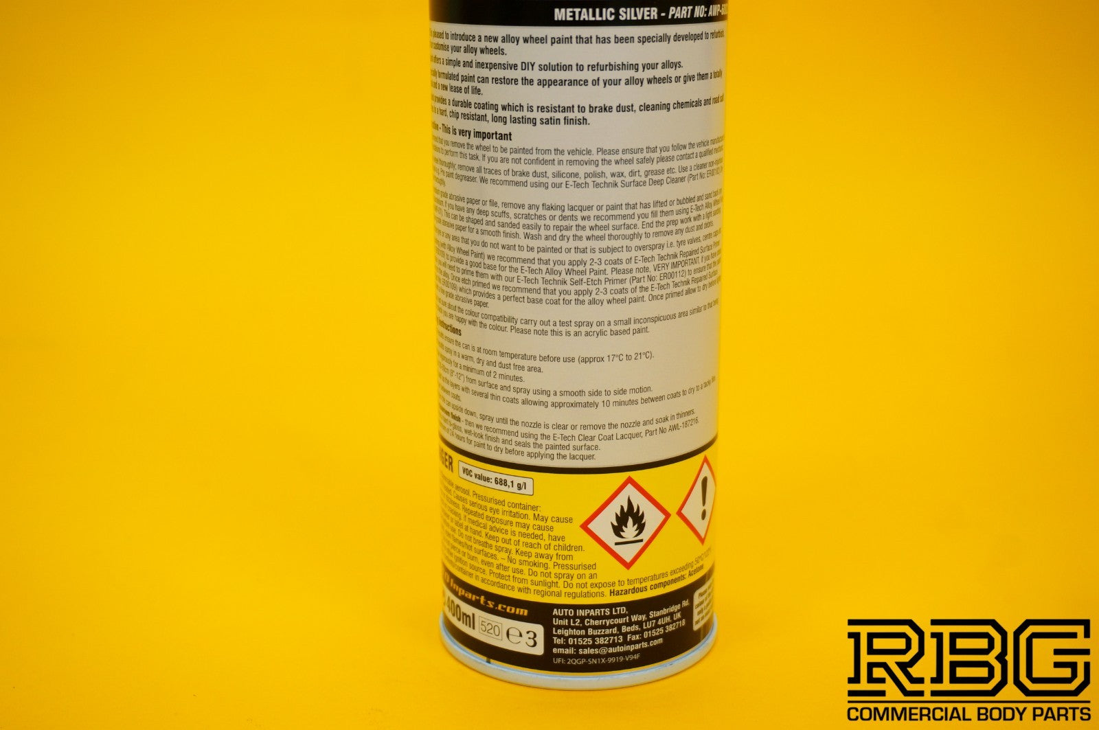 Alloy Wheel Paint METALLIC SILVER 400ml Aerosol Spray Car Refurbishment E-TECH