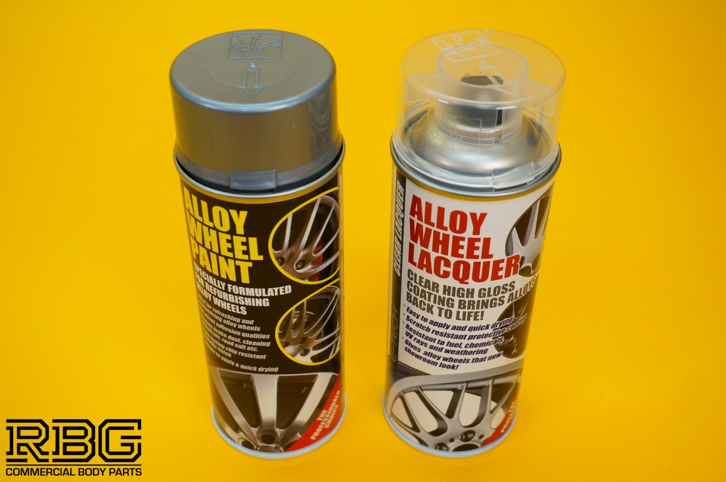 Alloy Wheel Paint METALLIC SILVER + Clear Lacquer Spray Car Refurbishment Kit