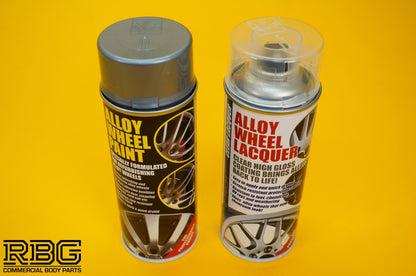 Alloy Wheel Paint METALLIC SILVER + Clear Lacquer Spray Car Refurbishment Kit