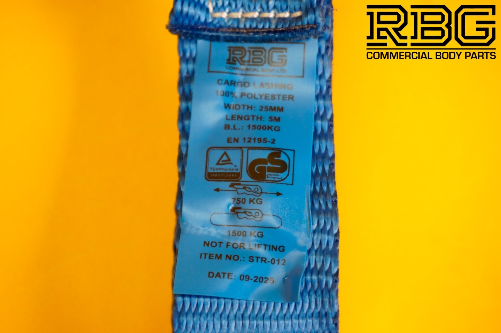 Ratchet Strap Tie Down 1500kg High-Vis Blue 5m 25mm Lashing Cargo Recovery