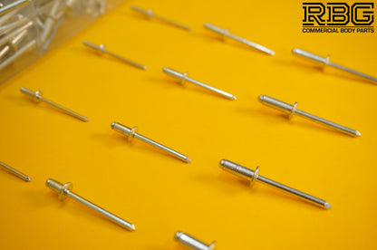 Blind Pop Rivets Assorted Aluminium Head/Shank 12 Sizes + FREE DORMER DRILL BITS