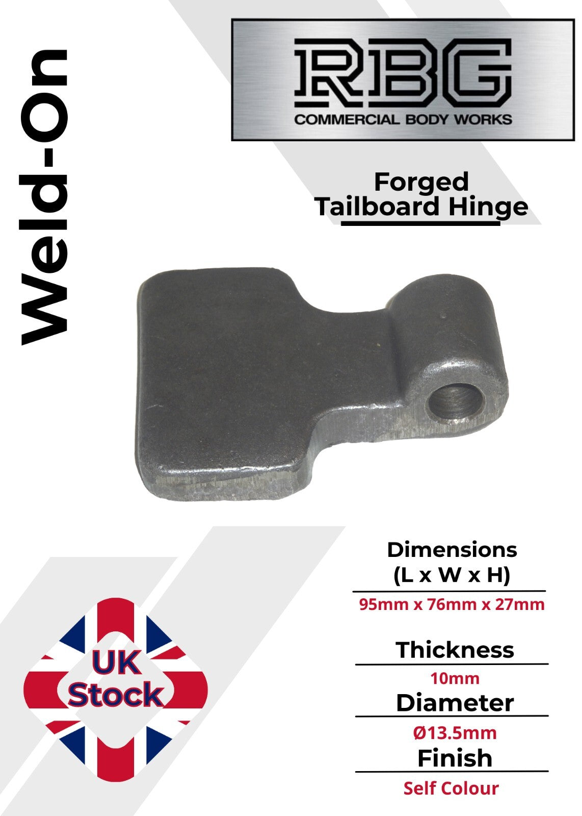 Flat Hinge Weld on Spade Forged Trailer Drop Truck Pickup Gudgeon Tailgate