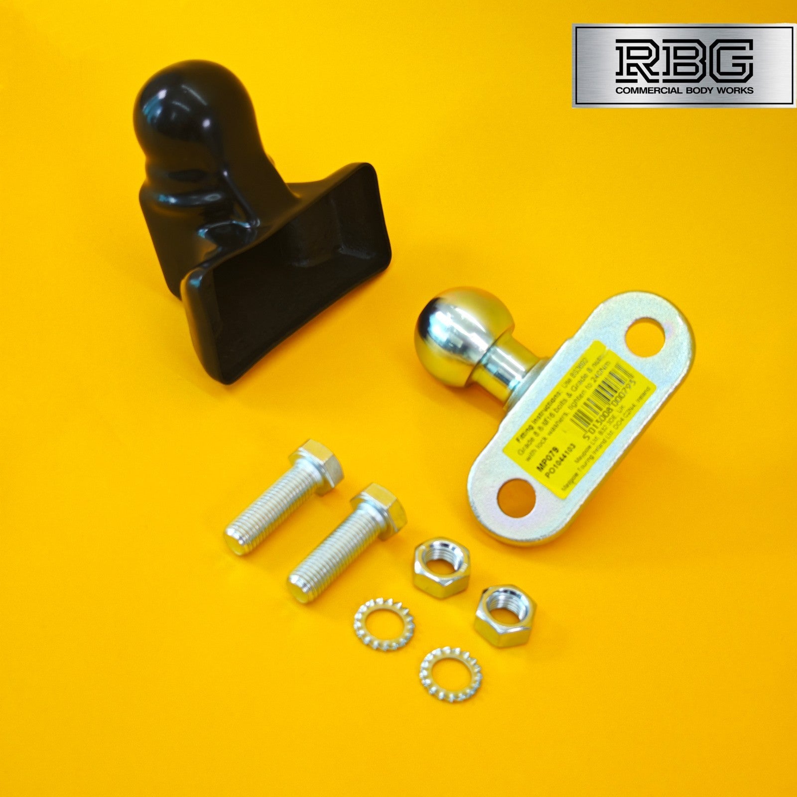 Tow Ball + Cover PVC 50mm Tow Hitch Gold Standard E Approved Trailer Caravan UK