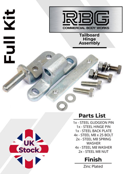 Tailgate Hinge Assembly Set/Kit for Tailboard, Tippers, Trucks, Trailers, Skips
