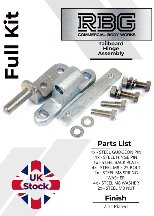 Tailgate Hinge Assembly Set/Kit for Tailboard, Tippers, Trucks, Trailers, Skips
