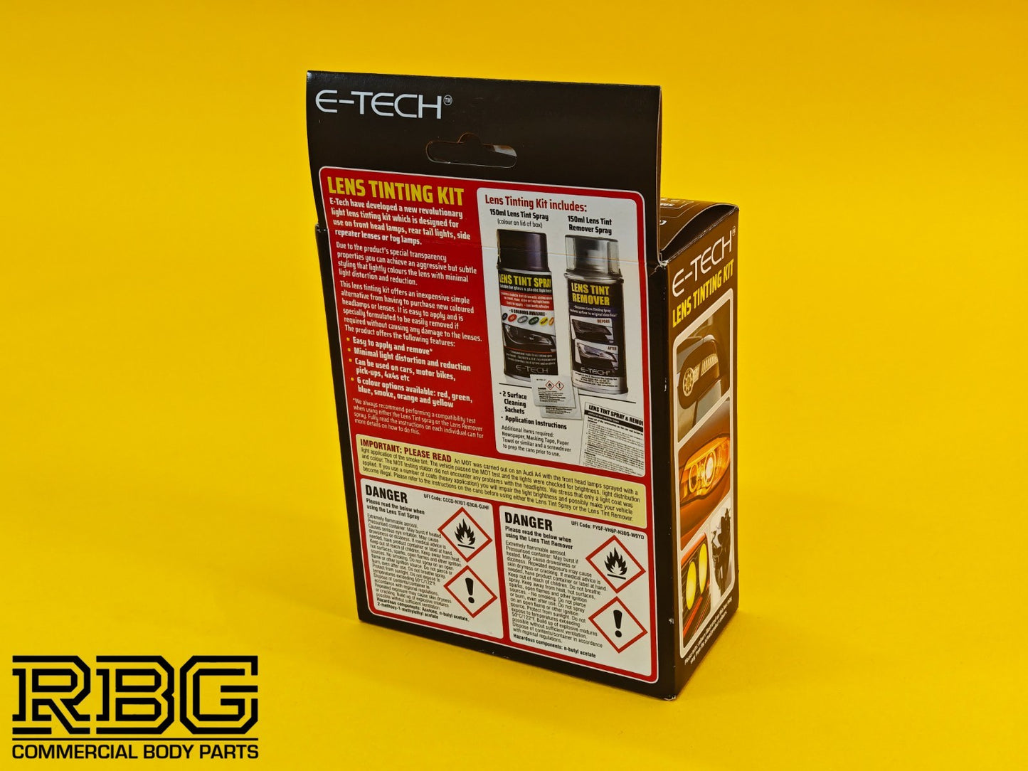 Smoke Black Lens Tinting Kit Spray & Remover For Car Vehicle Glass Lamp E-TECH