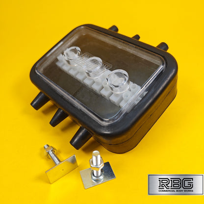 10 Way Junction Box Rubber Waterproof Block for Towing Trailer Caravan 12V & 24V