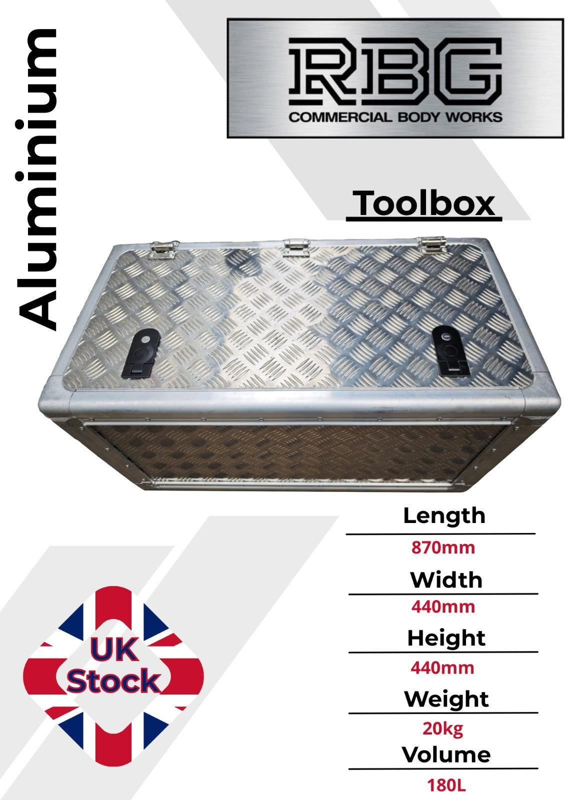 Aluminium Toolbox Storage Box Lockable - Ford Transit Trucks ##FREE POSTAGE!!!##