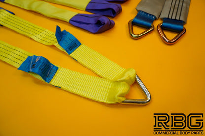 Axle Recovery Strap + Winching Assistance Strap + 4x Tie Down Ratchet Strap 5ton