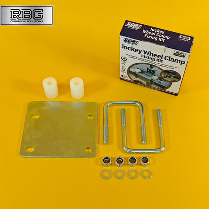 Jockey Wheel Clamp Fixing Kit for 50&60mm Drawbars Trailer No Drilling Required