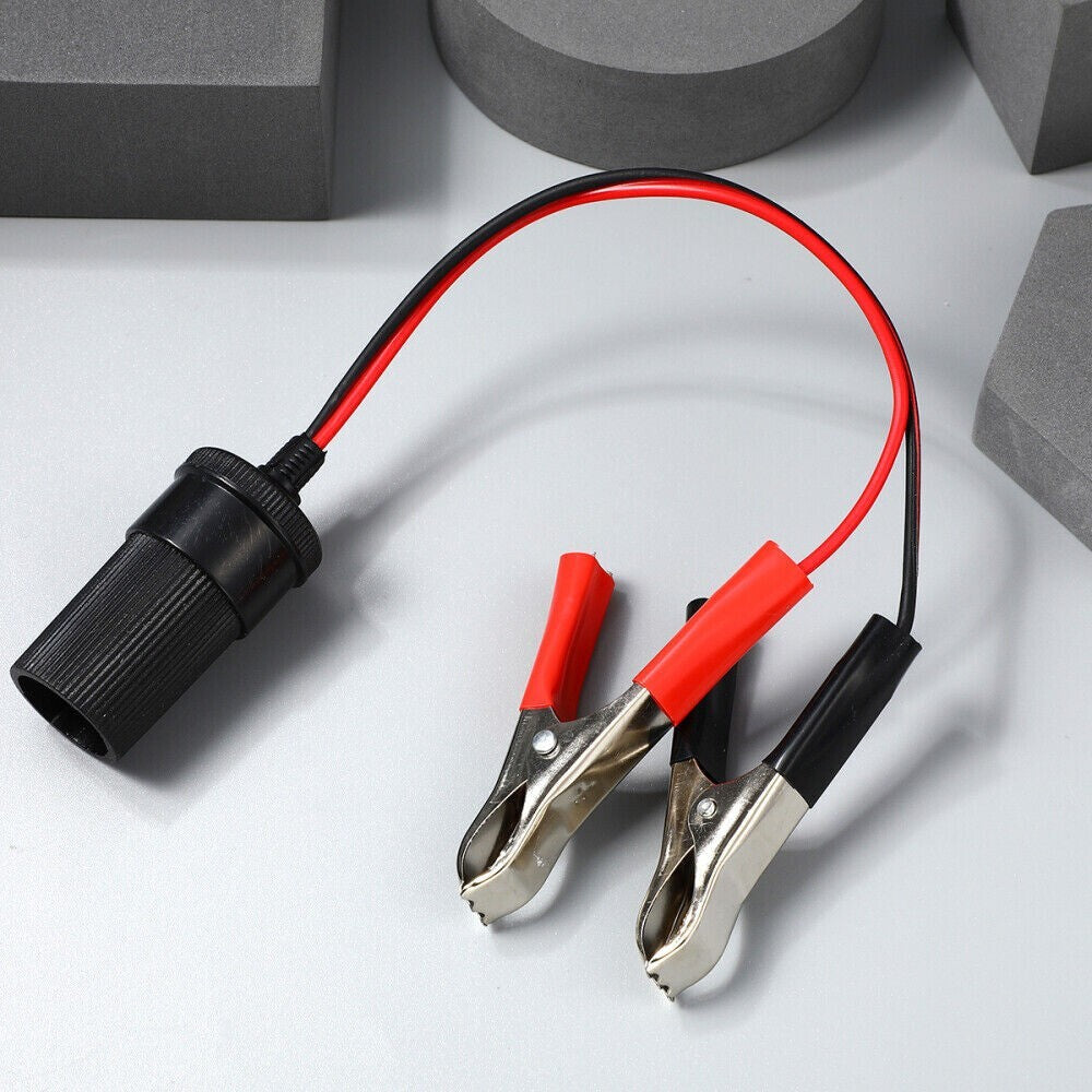 Car Battery to Power Plug Adapter Cable Folder, Auto Battery Alligator Clip