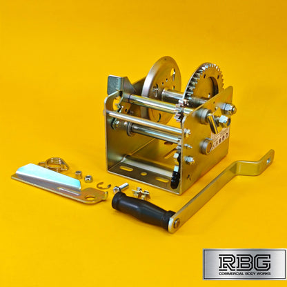 2000Lb Professional Hand Winch 900Kg With Hand Brake Dual Speed Heavy Duty UK
