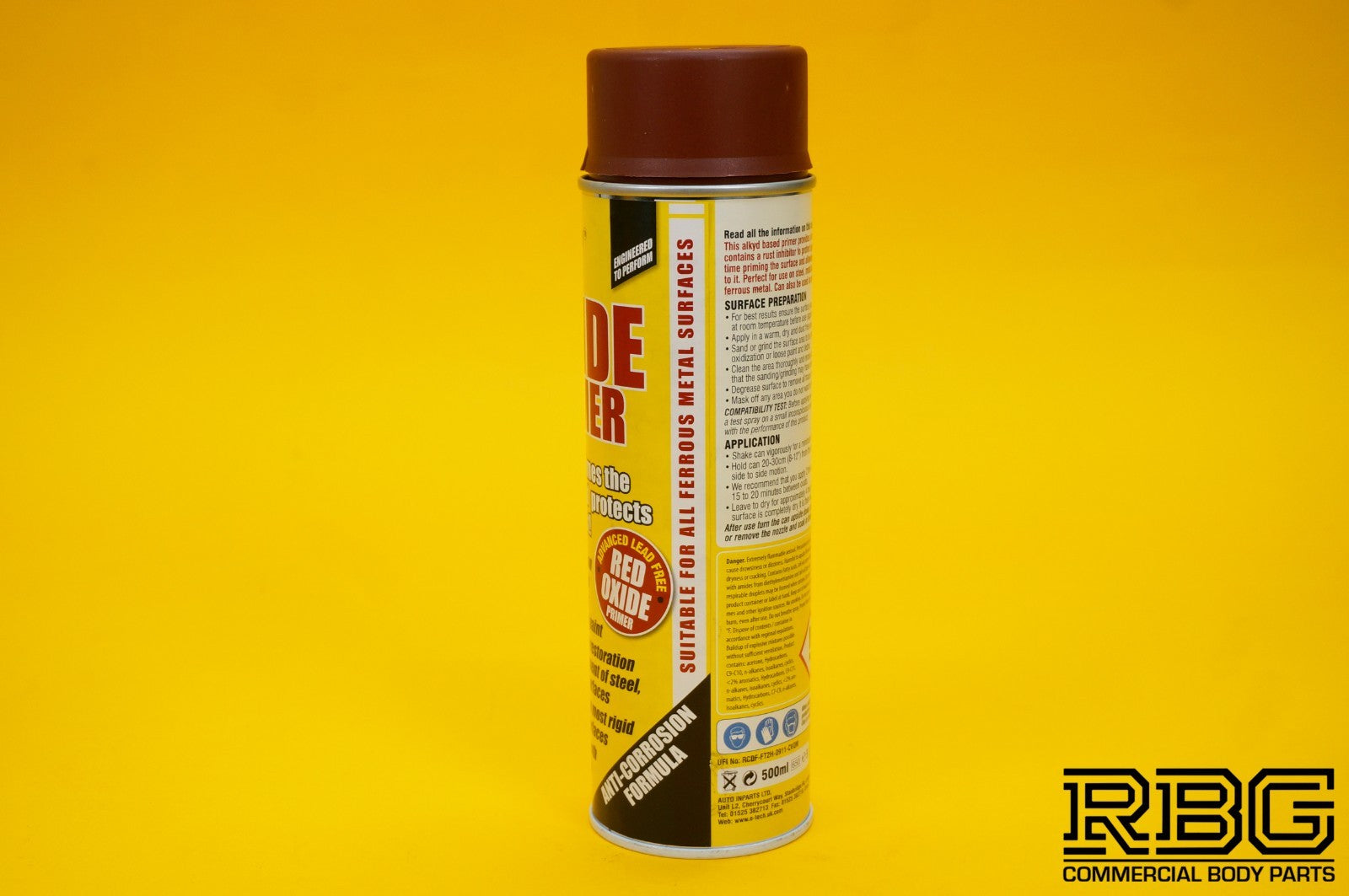 Red Oxide Primer Spray Anti Corrosion Restoring Steel Metal Iron Surfaces E-TECH