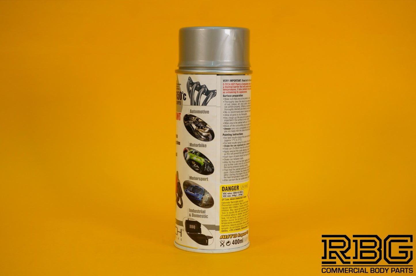 Extremely High Temperature Paint SILVER 400ml E-TECH XHT for Car Engine Exhaust