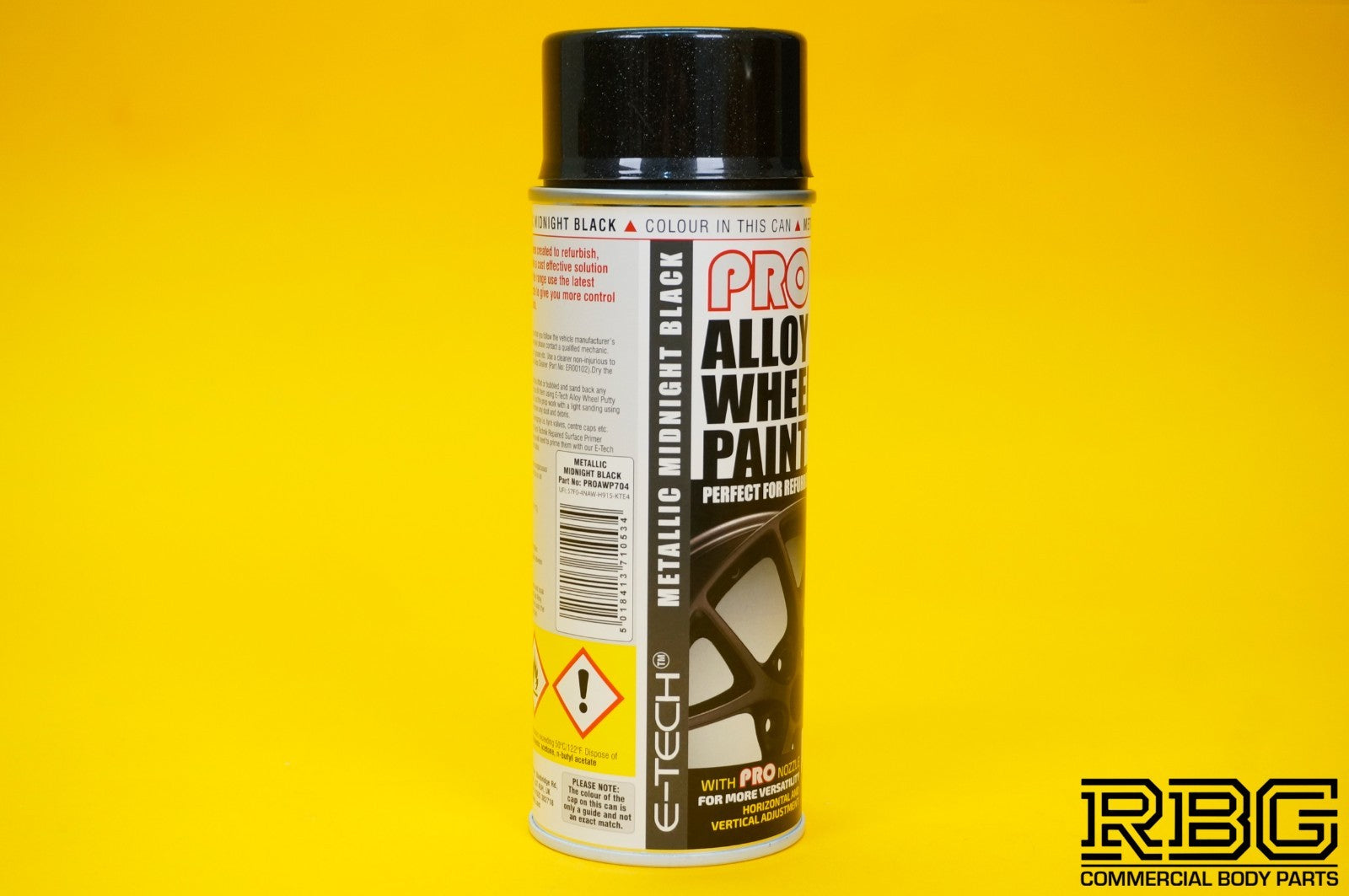 PRO Alloy Wheel Paint METALLIC MIGNIGHT BLACK Refurbish & Refresh Spray E-TECH