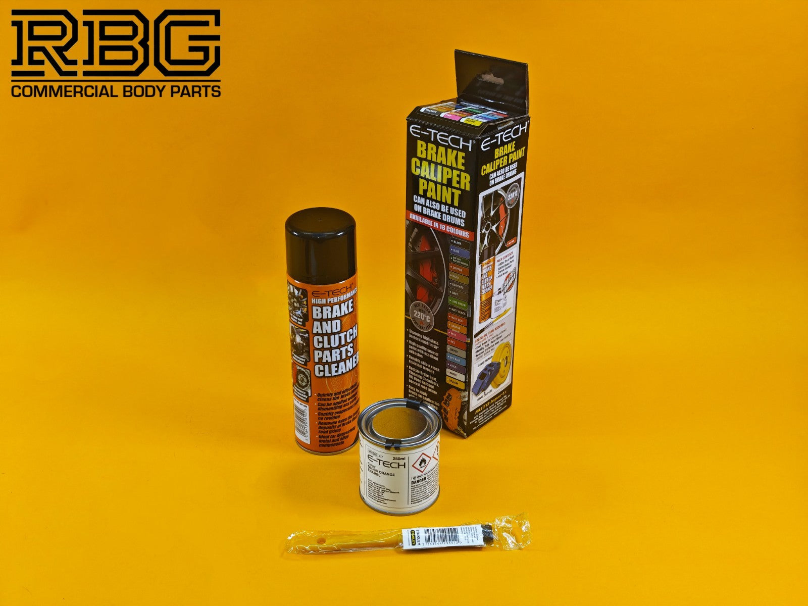 Brake Caliper Paint Kit ORANGE Paint + Cleaner + Brush E-TECH For Car Vehicle